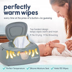 Hiccapop Baby Wipe Warmer and Baby Wet Wipes Dispenser | Baby Wipes Warmer for Babies | Diaper Wipe Warmer with Changing Light, Gray