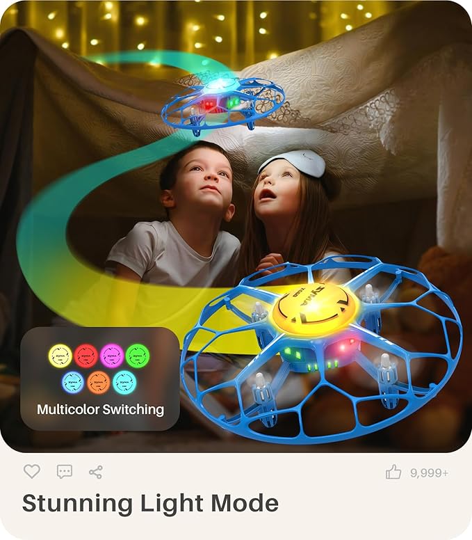 SYMA Kids Drone with 7-Color LED Light Modes, X660 Indoor Drone with Full Propeller Guard Headless Mode Rotary Ascent, Lightweight Easy to Fly Remote Control Airplane Gift for Adults Boys and Girls