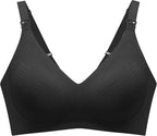 Angelhood Nursing Bras for Breastfeeding, Seamless Wireless Comfort Push up Lace Nursing Maternity Bralette for Pregnancy
