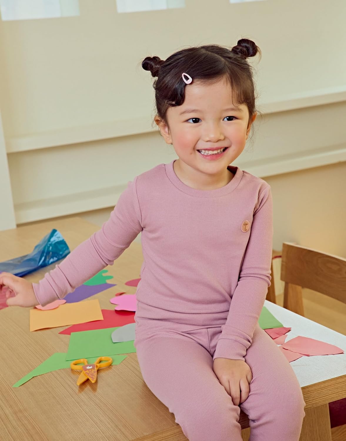 moimoln Pajamas Set 6M-5Y Solid Ribbed Unisex Baby & Toddler, Soft Viscose, Snug-Fit, Everyday Sleepwear