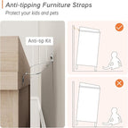 WAMPAT Set of 2 Kids Dresser with 12 Drawers, 2-in-1 Baby Dresser for Bedroom & Kids Room, Rustic Chests & Dressers Wooden Closet Organizer for Children's Bedroom, Beige