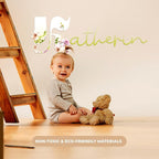 CRYPTONITE Personalized Name Flower Wall Decor | Custom Decal for Baby Nursery | Girl Bedroom Decor | Baby Girl Room (B. Flowers)