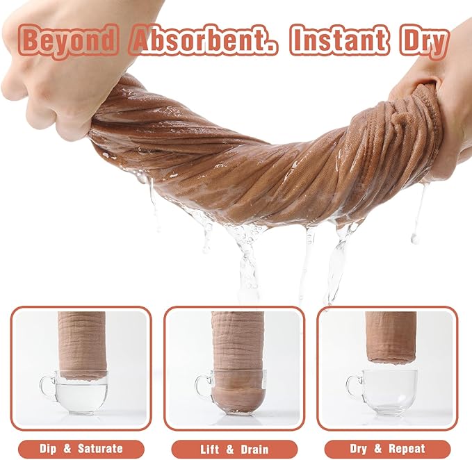 Muslin Hooded Baby Towels, 2 Pack 100% Cotton 32x32Inch Baby Bath Towel with Hood for Babies, Infant, Toddler, Soft and Absorbent Newborn Essential. (Light Bean Paste)