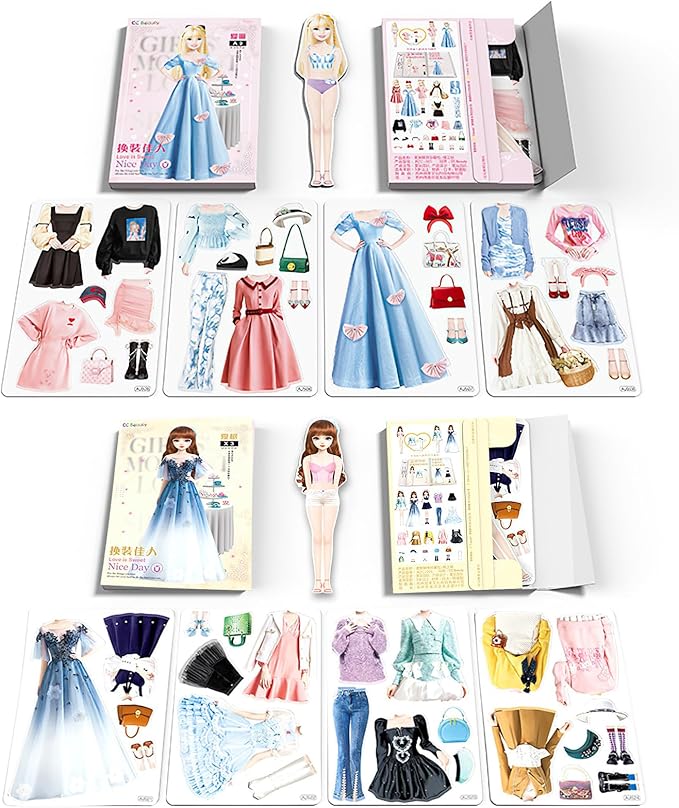 Magnetic Dress Up Paper Dolls for Girls Ages 4-7, Pretty Princess Game Paper Dolls Dress Up Toys, Creating Imaginative Birthday Gifts