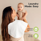 KeaBabies 4-Pack Baby Burp Cloths Baby Girl, Boy - Organic Cotton Burp Cloth, Extra Large, Absorbent, Soft Burping Cloths & Bibs Set for Babies, Newborn Burp Clothes, Thick Burp Rags (Soft White)