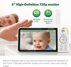 LeapFrog LF925HD Baby Monitor with Camera and Audio,1080p WiFi Remote Access Baby Monitor, 360° Pan & Tilt Camera, 8X Zoom, 5” 720p HD Display, Color Night Light &Vision, Two-Way Talk