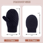 Baby Knit Mittens Toddler Boys Girls Gloves Winter Infant Newborn No Scratch Mitten 0-3 Years