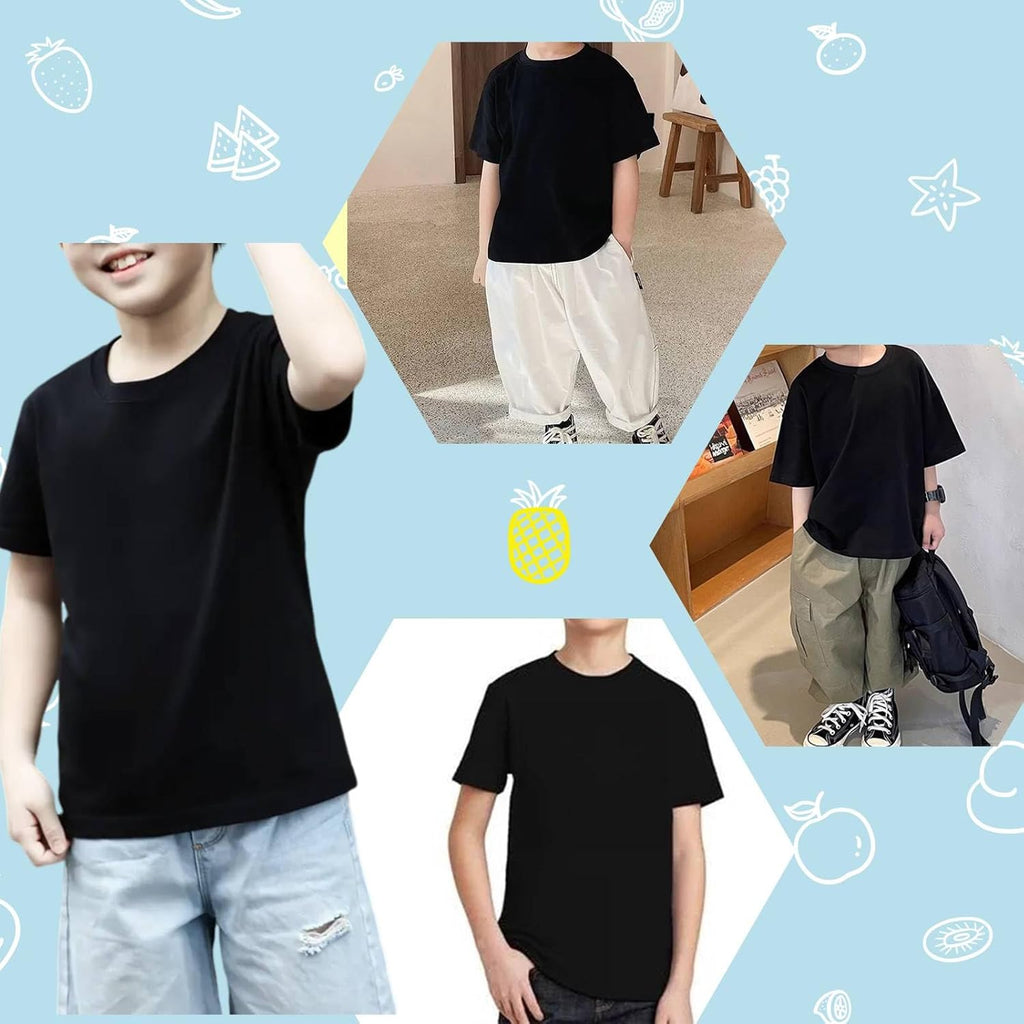 4 Pack Toddler Blank Sublimation T-Shirt,Modal Crew Neck Short Sleeve, T-Shirt for Kids Baby Children