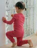 moimoln Pajamas Set 6M-5Y Solid Ribbed Unisex Baby & Toddler, Soft Viscose, Snug-Fit, Everyday Sleepwear