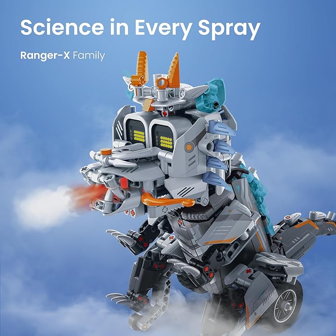 Sillbird Building Robot Dinosaur Kit with Remote Control Christmas Stem Gifts for Boys Age 8-12, Build Coding Robotic Toys for Kids Birthday, 5 in 1 Buildable Set with 646 Pieces