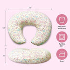 Nursing Pillow, Ergonomic Support Breastfeeding Pillow for Easier Breast Feeding and Bottle Feeding, Baby Feeding Pillow with Machine Washable Cotton Cover (Pony)