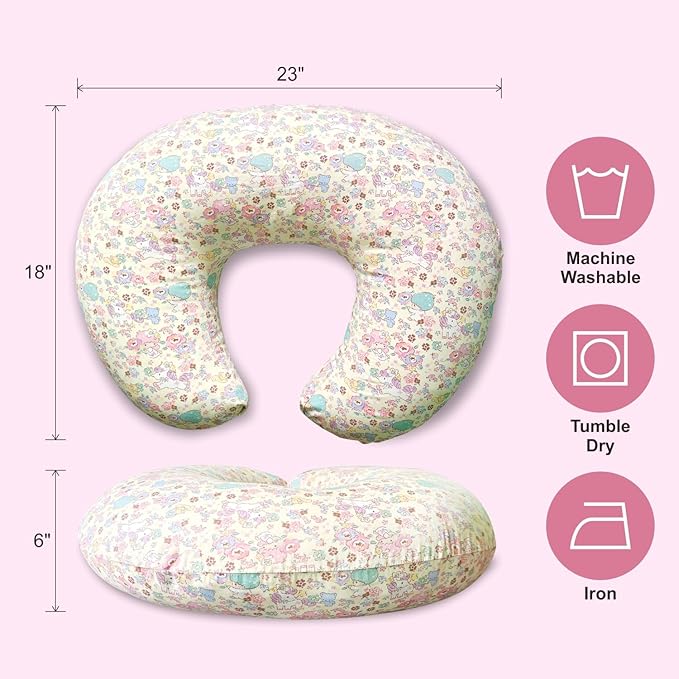 Nursing Pillow, Ergonomic Support Breastfeeding Pillow for Easier Breast Feeding and Bottle Feeding, Baby Feeding Pillow with Machine Washable Cotton Cover (Pony)