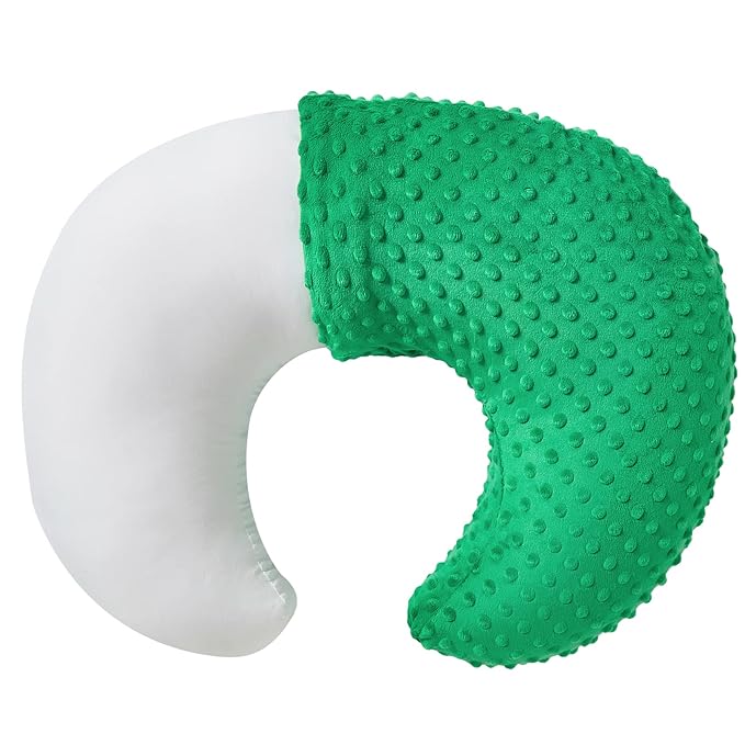 Nursing Pillow and Positioner with Cover for Breastfeeding and Bottle Feeding, Propping Baby, Tummy Time, Baby Sitting Support, Awake-Time Support (Fern Green, 22" x 17.7" x 5.9")