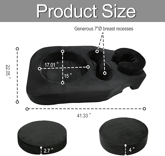 Pregnancy Massage Cushion & Headrest for Bed,Full Body Maternity Pillow with Belly and Breast Support,Prenatal Bolster for Relaxing,Ideal for Prone Massage After Breast Surgery & During Pregnancy