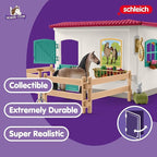 Schleich Horse Club - 85 PC Tack Room Stable Extension Toy Playset with Rider Sarah Action Figure, Horse Figurine and Accessories for Girls and Boys - Interactive, Realistic Kids Toys Ages 5+ | 42591