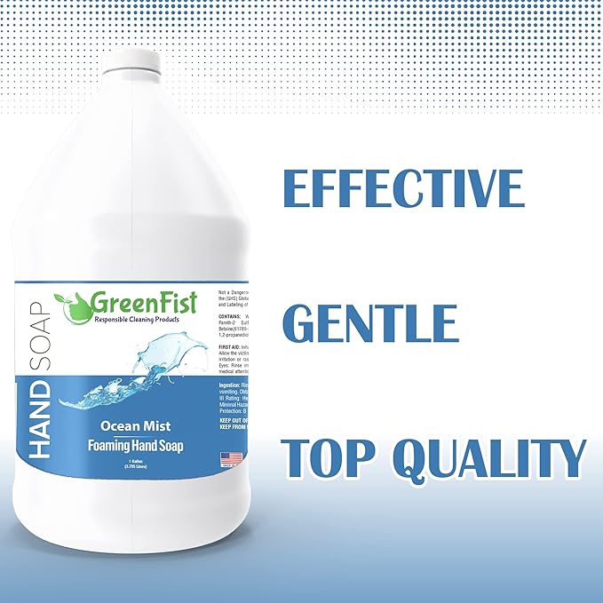 GreenFist Foaming Hand Soap Refills Ocean Mist Scent Foam Refill, (1 Gallon)