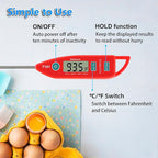 BOMATA 2 Pack Waterproof IPX7 Meat Thermometer Instant Read Food Thermometer with Long Probe for Water, Liquid, Kitchen Cooking, Grill,BBQ ! T101 X 2 Pcs (Black & Red)…