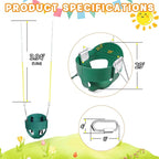 High Back Full Bucket Toddler Swing Seat with 3- Point Adjustable Safety Harness, 66 inch Detachable Chain,Suitable for Babies Aged 6-24 Months，Baby Swing for Swingset (Green)