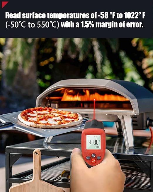 Wintact Infrared Thermometer Temperature Gun, Non-Contact Digital Surface Laser Heat Temp Gun for Kitchen Cooking Food Pizza Oven Grill Fridge -58℉ to 1022℉