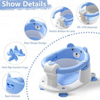Baby Bath Seat for Babies 6 Months & Up, Toddler Bath Seats for Babies Sitting Up, Non-Slip Infant Bath Tub Chair with 4 Suction Cups & Soft Cushion for Shower, Compact Toddler Bathtub Seat, Blue