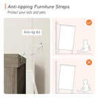 WAMPAT Kids Dresser with 7 Drawers for Bedroom, Wide Baby Dresser for Nursery & Kids Room, Farmhouse Wooden Dressers Closet Organizer for Children’s Bedroom, 54 Inch, Grey