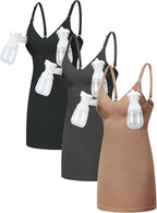 GXXGE Nursing Bra Pumping Bra Hands Free Maternity Nursing Tank Cami for Breastfeeding with Adjustable Straps