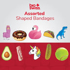 BioSwiss Bandages, Assorted Animal, Fun, and Food Shaped Self Adhesive Bandage, Latex Free Sterile Wound Care, 300 Count