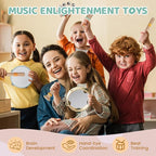 Montessori Baby Toys for 1 Year Old, Wooden Musical Instruments for Toddlers 1-3, Infant Sensory Teether, Stacking Toy Shape Sorter, Neutral Color Educational Birthday Gift for Kids 3+ (8 IN 1)