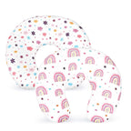 Nursing Pillow Cover 2 Pack Soft & Adorable Slipcovers for Breastfeeding Pillows, Comfortable Stretchy Feeding Pillow Covers for Baby Girls Boys Newborn, Removable Pillow Case (Rainbow)