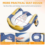 Potty Training Seat, Upgrade Toddler Toilet Seat for Kids Boys Girls, 3 in 1 Potty Training Toilet with Step Stool Ladder-Non Slip Foldable (Blue+Yellow)