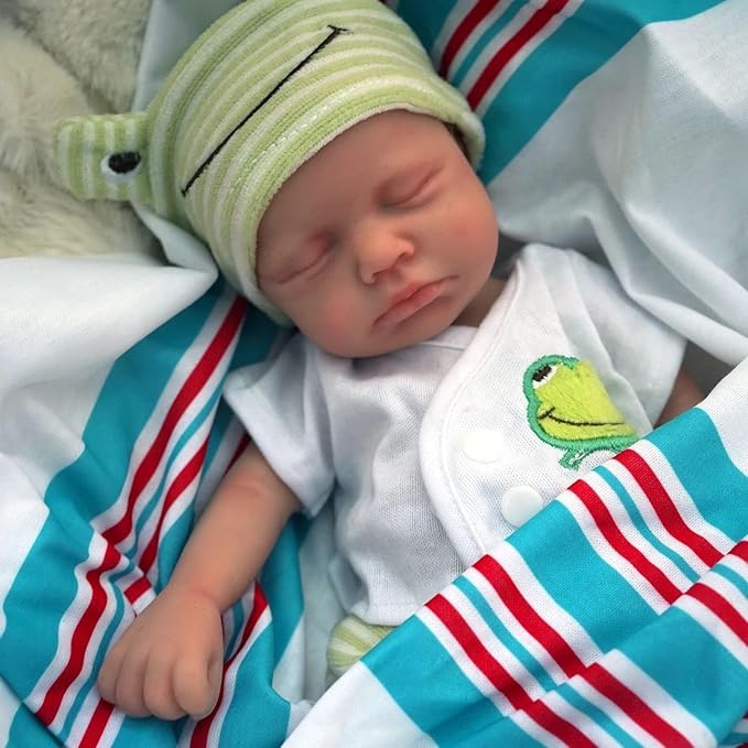 12" Silicone Full Body Reborn Baby Doll Realistic Newborn Doll Lifelike Closed Eyes Sleeping Baby Girl The Look Real Doll Stress Relief with Clothes Accessories