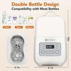 Bottle Warmer, HIYAKOI Fast Baby Bottle Warmer for Breastmilk with Smart Temperature Control, Keep 24H, Sterili-zing, Heat Baby Food, Thaw, Double Bottle Warmer for All Bottles