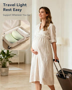 Memory-Foam Pregnancy Pillow for Sleeping - Upgrade Material Maternity Pillow for Pregnant Women - Quality Cooling Travel Wedge Pillow for Back, Belly, and Hip Relief, Gifts for Pregnant Women