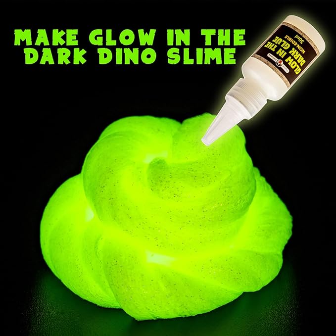 Original Stationery Dinosaur Slime Kit for Boys - Small Multicolor Original Style - Glow-in-The-Dark & Glitter DIY Slime Making Set with Lava, Blood & Dino Poop Effects