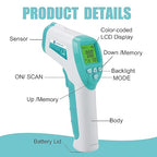 Amplim Forehead Thermometer for Adults, Kids, and Infants: No-Touch Digital Baby Thermometer, Temporal Touchless Medical Grade Newborn Thermometer, Registry Must Have for Body Fever Temperatures, Blue