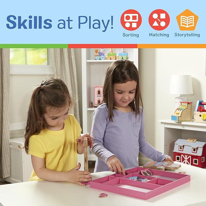 Melissa & Doug Disney Minnie Mouse & Daisy Duck Magnetic Dress-Up Wooden Dolls – Pretend Play Set (40+ pcs) Minnie Mouse Toys, Disney Dress Up Dolls for Preschoolers & Kids Ages 3+