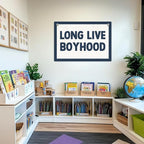 Toddler Boy Room Decor, Long Live Boyhood Banner Wall Hanging, Boys Room Wall Decor Banner Flag, Wall Flag Playroom Nursery Toddle Room Boys Room Decor Classroom Decorations, Banner for Room