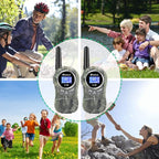 QNIGLO Camping Walkie Talkies for Kids Rechargeable, Camo Kids Walkie Talkies for Boys Girls fit Outdoor Adventure Game Spy Gear Hiking, Army Police Toys for 3 4 5 6-12 Year Old