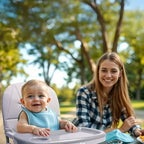 Foldable Baby High Chair with Easy Clean Double-Layer Tray, Adjustable Foot Rest, Safety First 5 Point Harness, Compact Space Saver Baby Feeding Chair Portable for Travel