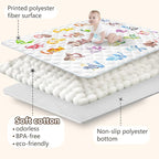 Baby Play Mats for Floor, 71”x59” Upgraded Thickness & Larger Super Soft Playmat for Babies and Toddlers, Foldable Washable, Upgrade Anti-Slip Crawling Mat for Playpen(Animal Alphabets)