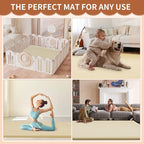 Baby Play Mat for Floor - 1.4" Thick Memory Foam Rug, 70"x59" Playpen Tummy Time Mat, Soft Velvet Nursery Rug, Large Padded Crawling Mat, Cushioned Pads for Playroom Toddlers, Infants, Yoga, Tatami