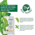 Kekoa Foods Peas & Mint Baby Food Purée | 100% USDA Certified-Organic Vegetarian Squeeze Pouch | Organic, Non-GMO, Gluten-Free, Vegan | Fiber & Protein Boosting First Food for Babies | 3.5 oz