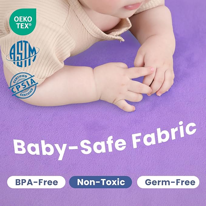 Baby Play Mat for Floor,1.3" Thick Memory foam Tummy Time Mat for Toddlers,Infants,kids,Water-Repellent Soft Nursery Rug,Extra Large Non Slip for Crawling&Yoga,Tatami Style for Living Room(Lavender)