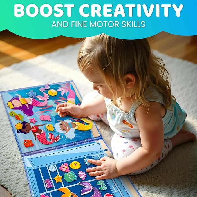 QUOKKA Magnetic Dress-Up Dolls for Girls Boys with 35 Magnetic Pieces - Creative Magnetic Play Set for Home or Travel - Perfect Magnetic Paper Dolls for Ages 3 and Up, Boost Storytelling with Mermaids