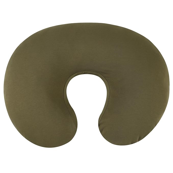 Onacosht 100% Organic Cotton Nursing Pillow Cover Soft Breathable Jersey Feeding Pillow Slipcover Fits Standard Infant Nursing Pillow or Positioner for Baby Boy and Girl, Olive