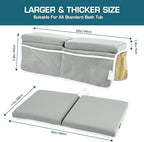 Bath Kneeler and Elbow Rest Pad, Thick Quick Dry Kneeling Pad, Elbow Support, Large Bathtub Kneeling Mat with Toy Organizer for Baby Bathing (Grey)