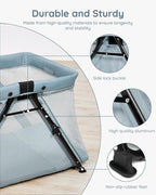 Lilian&Gema 2-in-1 Travel Crib, Portable Crib with Backpack, Lightweight Baby Travel Playpen, Foldable Play Yard with Thick Mattress for Babies & Toddlers, Baby Travel Essential