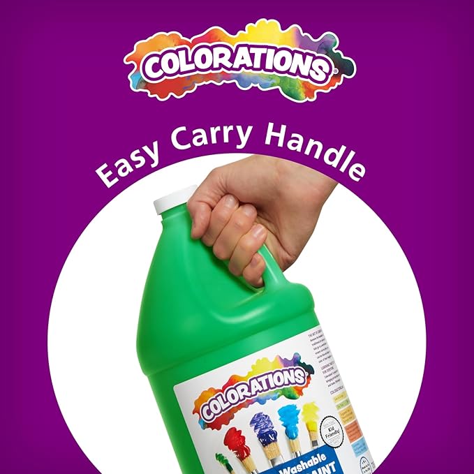 Colorations Paraben-Free Washable Tempera Paint for Kids - 1 Gallon Value Size. Vibrant Orange, Non-Toxic and Made in The USA