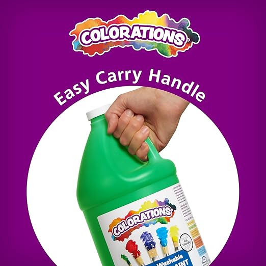 Colorations Paraben-Free Tempera Paint for Kids - 1 Gallon, Vibrant Green. Non-Toxic and Made in the USA, Classroom Must Haves, Bulk Arts and Crafts Supplies