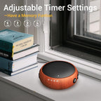 SoundMe Small Sound Machine Brown Noise Machine 30 Soothing Natural Sounds Rain Fan Pink White Noise Machine for Baby Kids Adults with 36 Volume Control Powered by AC or USB Sleep Timer Wood Grain